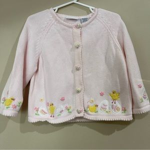polkatots Baby Girl pink spring easter cotton sweater size 24m
